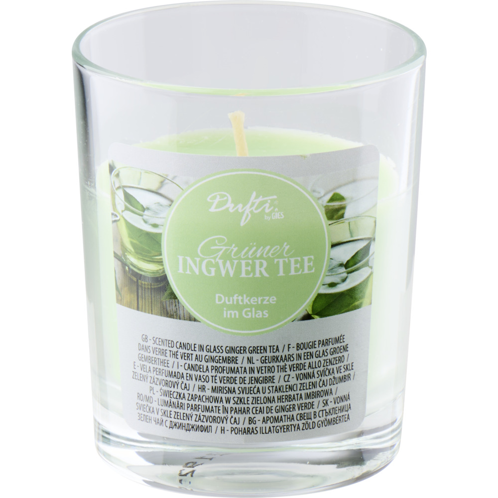 Duftkerze gr&uuml;ner Ingwertee im Glas