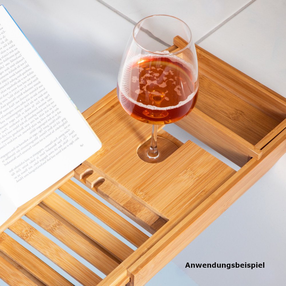 Badewannenablage von 70 bis 104 cm ausziehbar aus Bambus image number 3