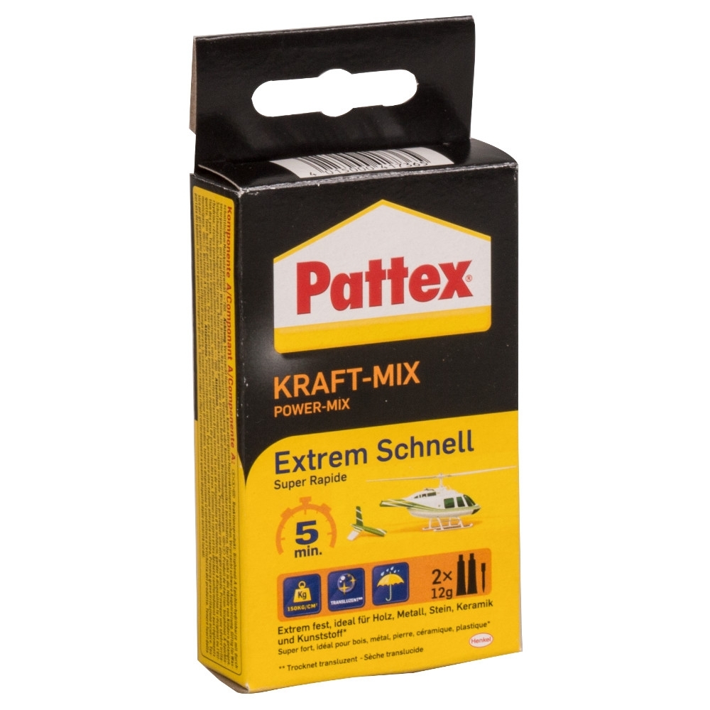 Pattex&reg; "Kraft-Mix Extrem Schnell" Kleber, transparent, 2 x 12 g image number 1