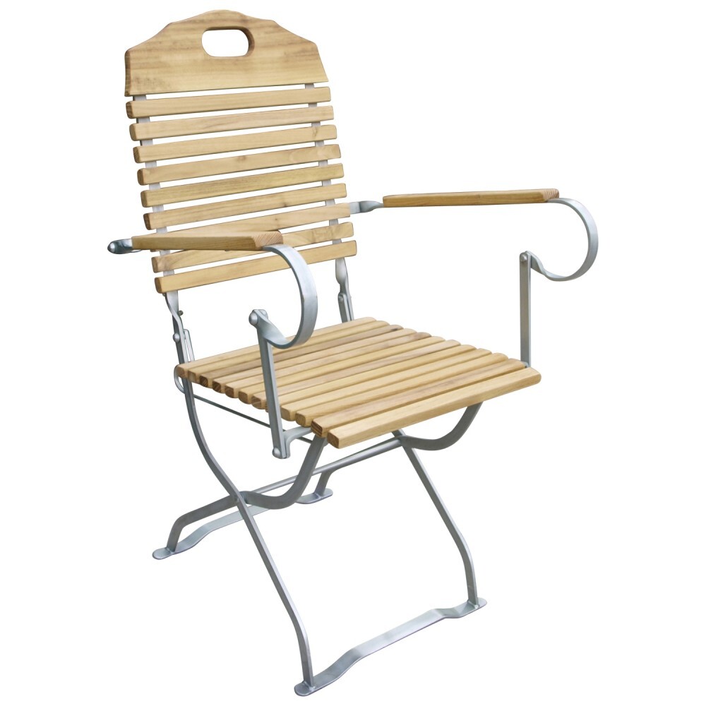 Klappsessel Passau Robinie mit Armlehnen Flachstahl verzinkt pulverbeschichtet