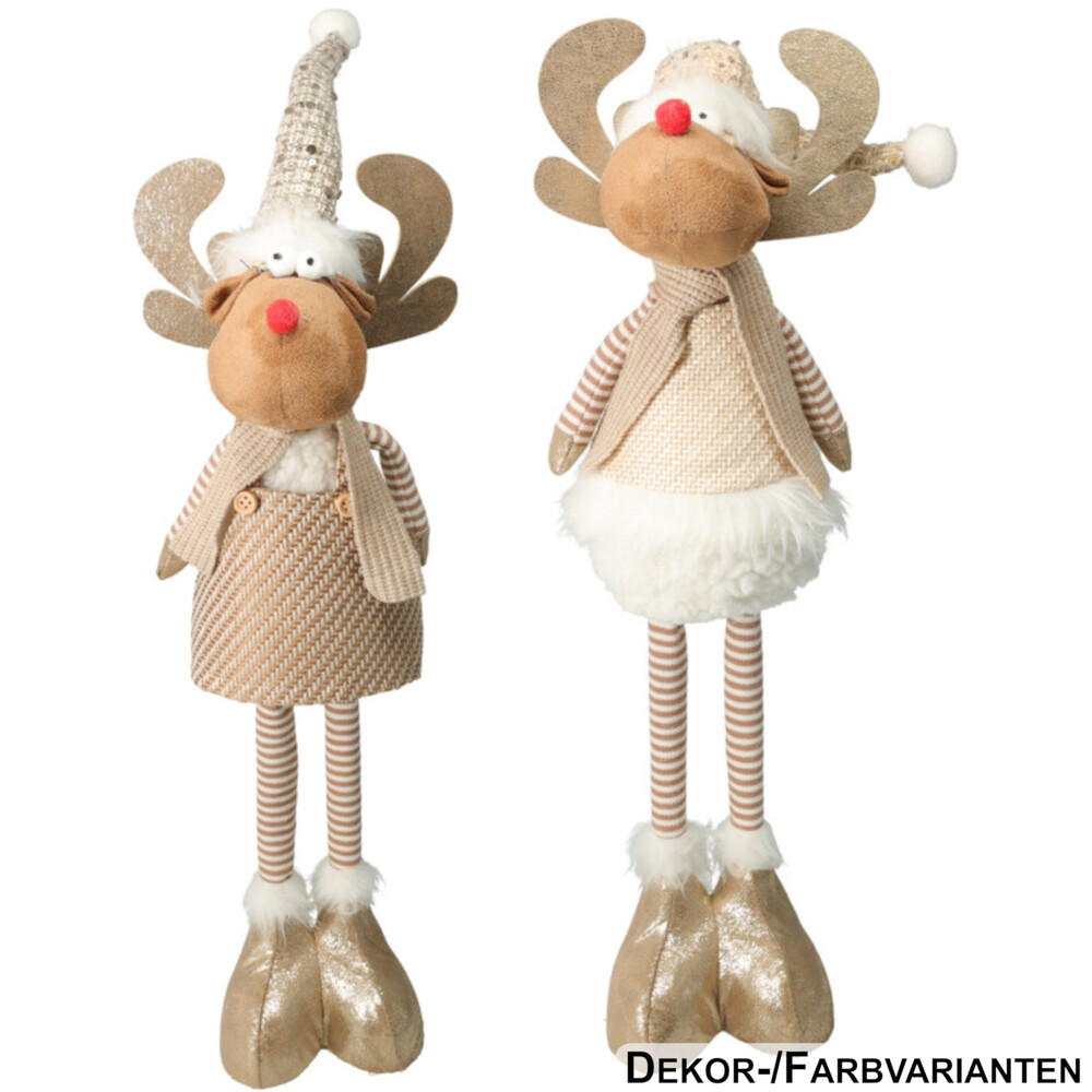 Dekofigur Elch mit Teleskopbeinen, 2-fach sortiert