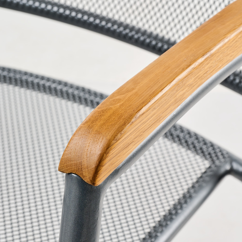 Stapelstuhl 65,5 x 57 x 97 cm Streckmetall mit Holz image number 3