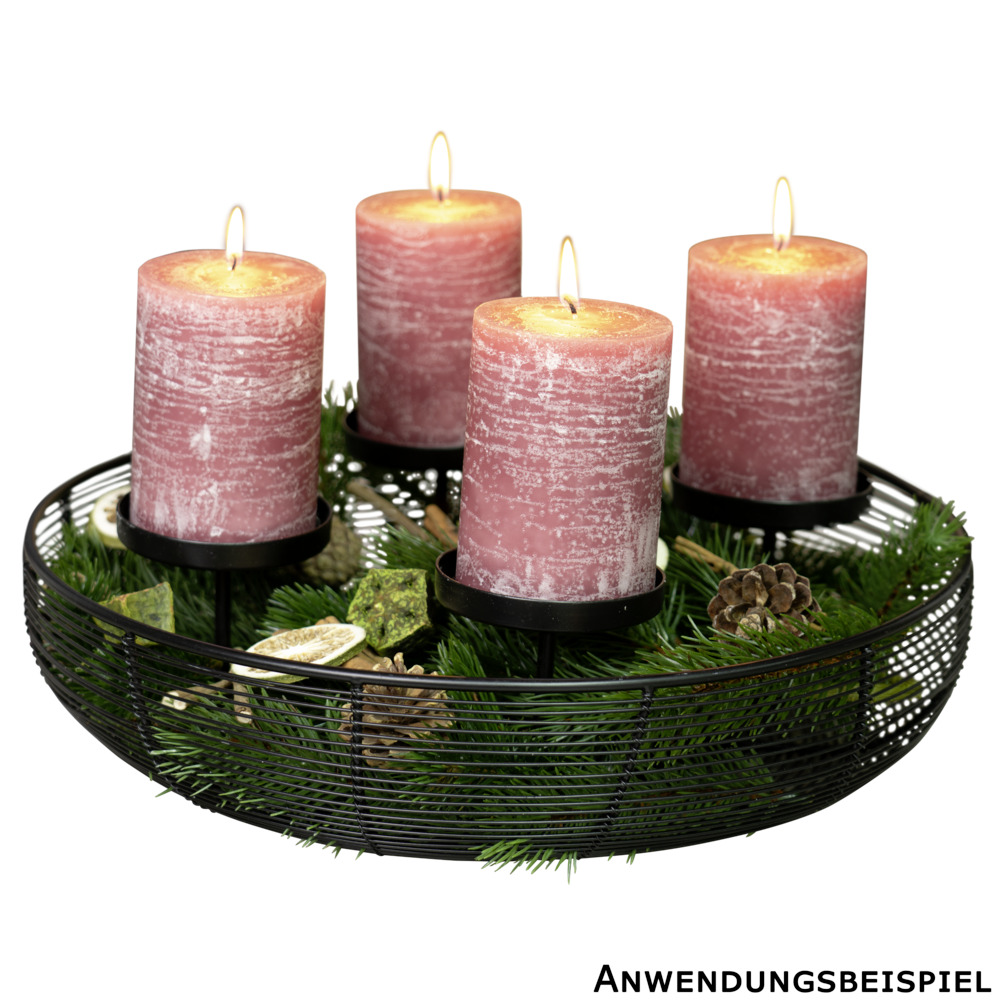 Adventskranz &Oslash; 36,5 cm aus Eisen mit 4 Kerzenhalterungen image number 1