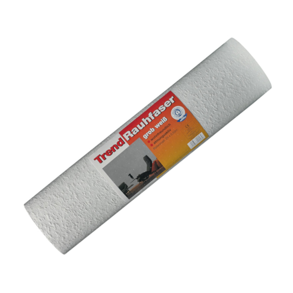 Trend Rauhfaser Tapete 25 x 0,53 m wei&szlig; grob