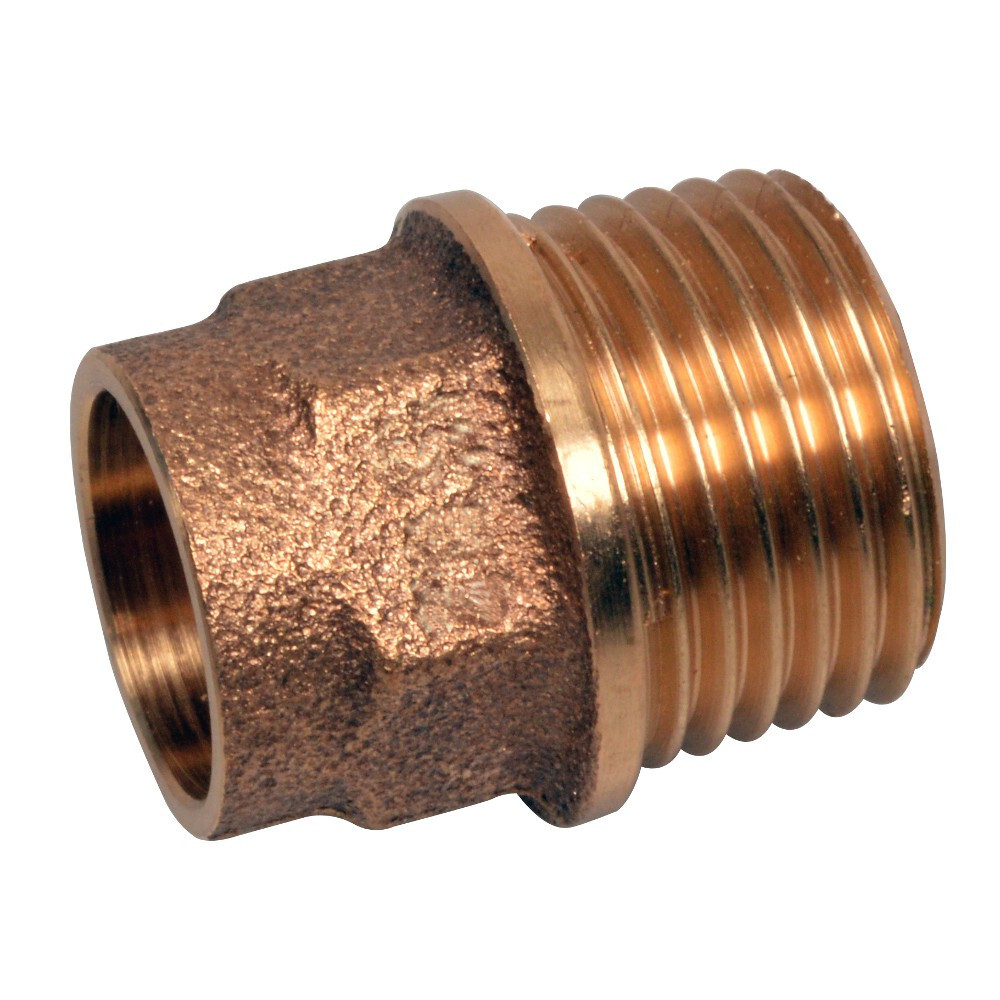 &Uuml;bergangsnippel f&uuml;r Kupferrohr Rotguss 15 mm x &frac12;'' Aussengewinde