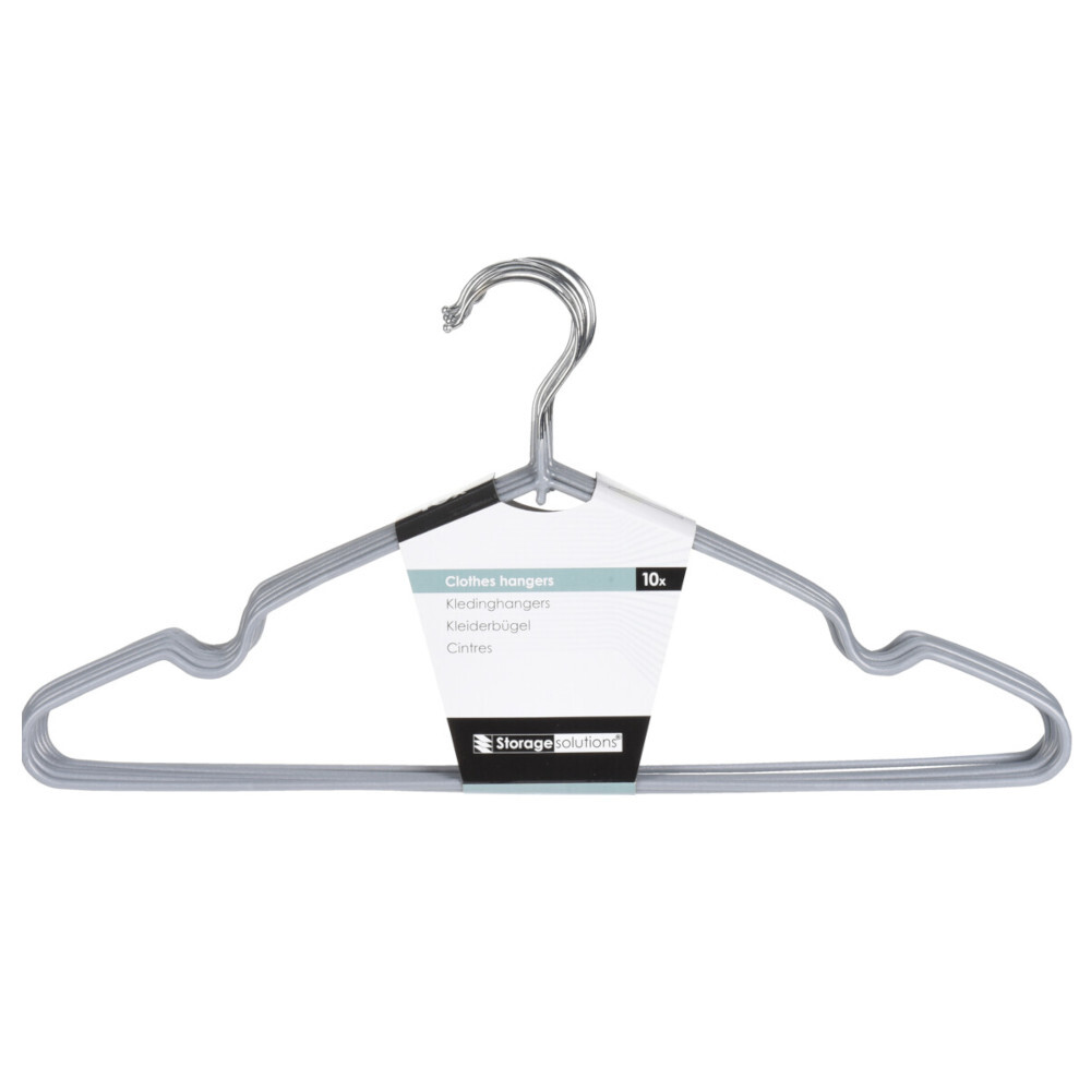 Kleiderb&uuml;gel Set 10-teilig mit Steg in Wei&szlig;