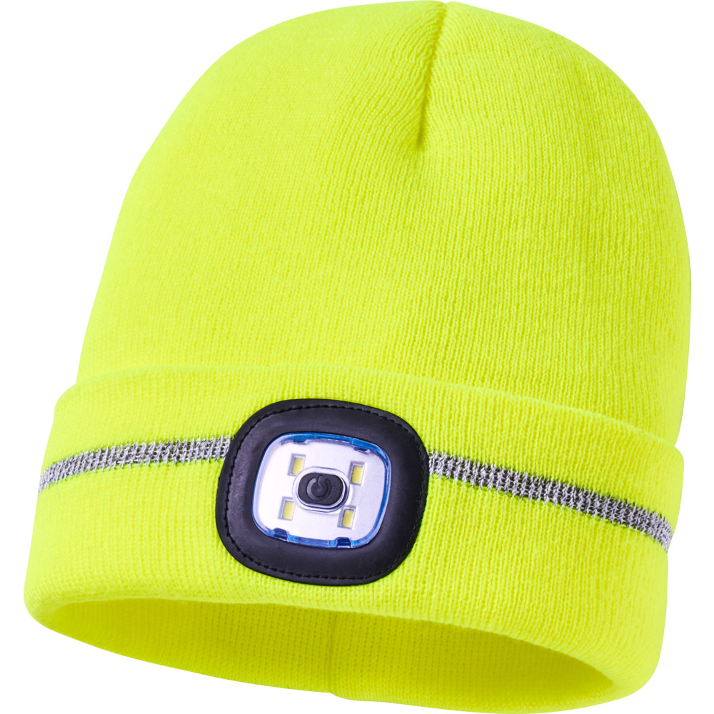 M&uuml;tze gelb mit LED und Reflektionsstreifen