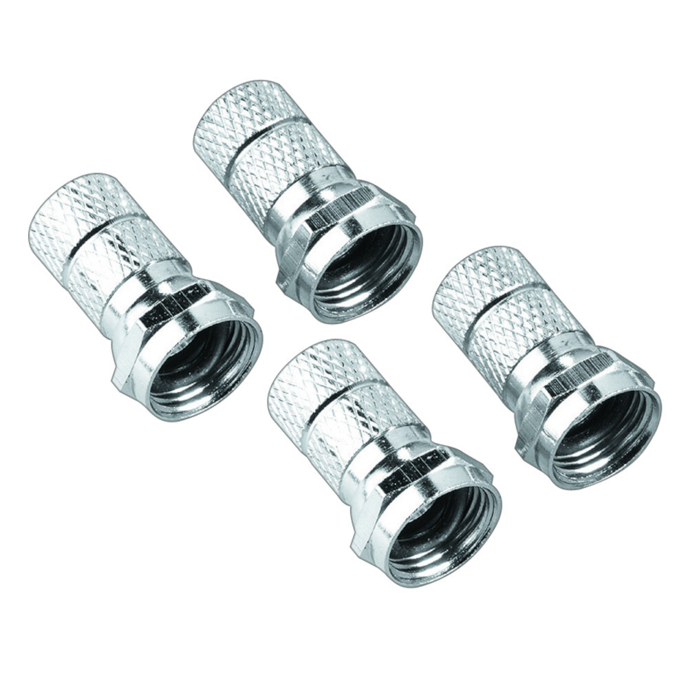 hama&reg; F-Stecker-Set, 4 St&uuml;ck &Oslash; 7mm, gerade
