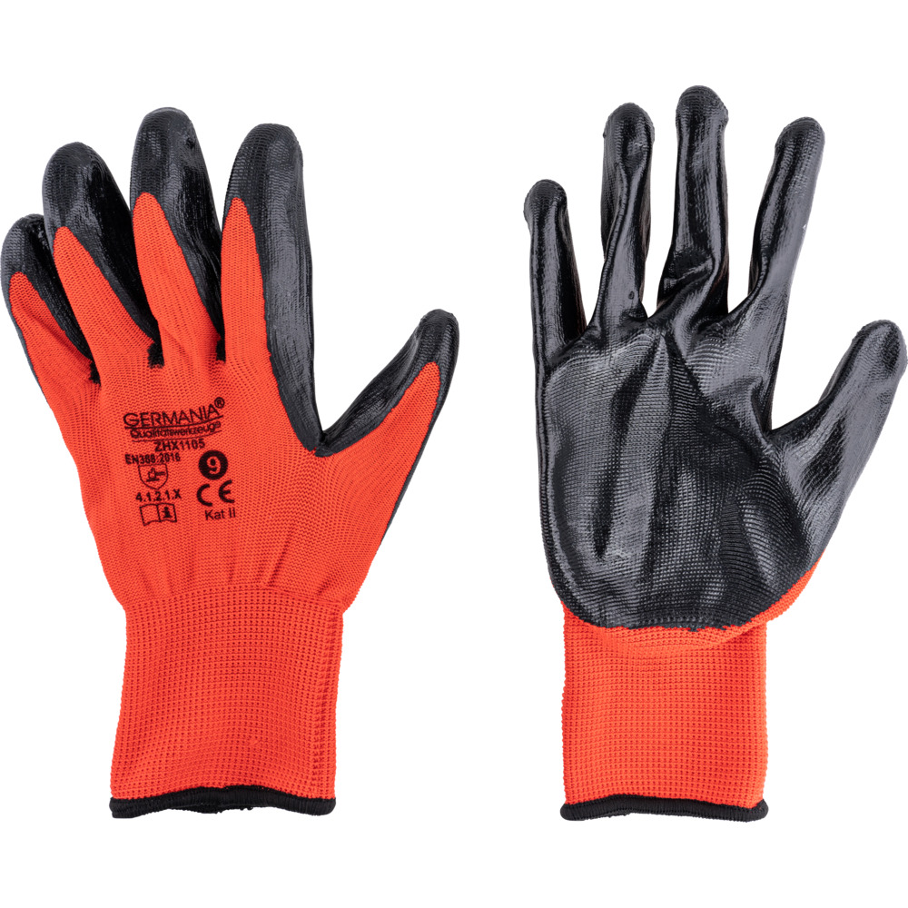 Arbeitshandschuhe-Set Gr&ouml;&szlig;e 9 5 Paar in Rot-Schwarz