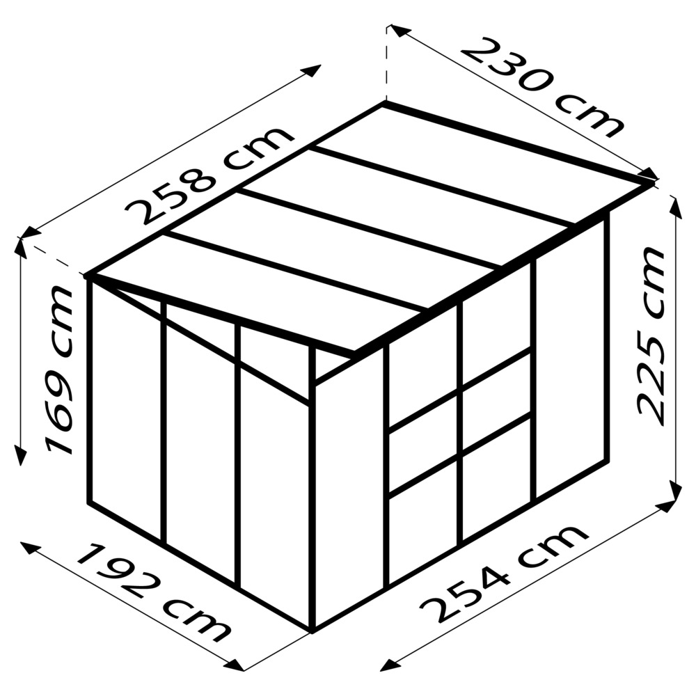 Vitavia Gew&auml;chshaus Freya 254 x 192 x 225 cm schwarz image number 3