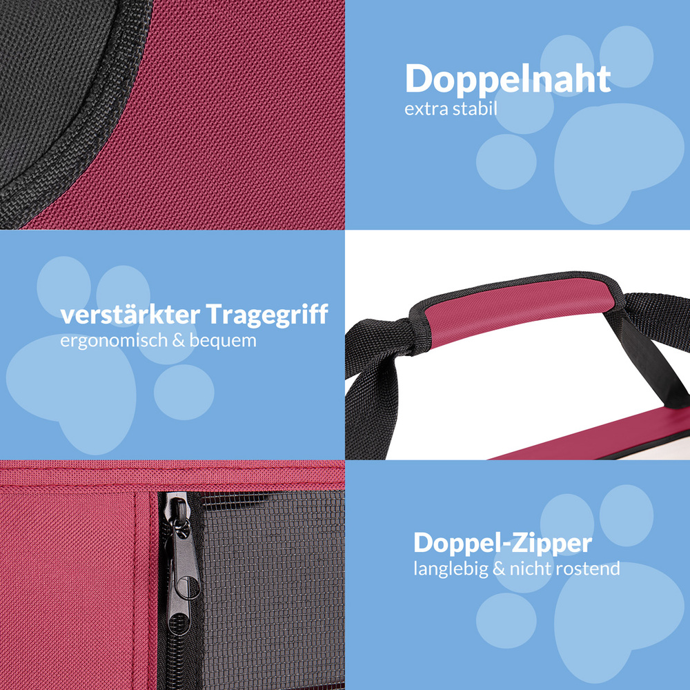 Tiertransportbox L 70 x 52 x 50 cm dunkelrot image number 5