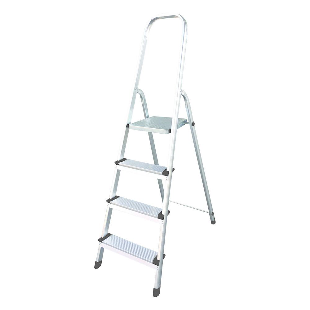 Stehleiter 4-stufig aus Aluminium mit Halteb&uuml;gel