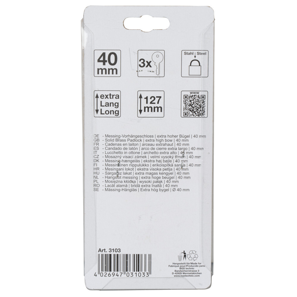 Messing-Vorh&auml;ngeschloss image number 3