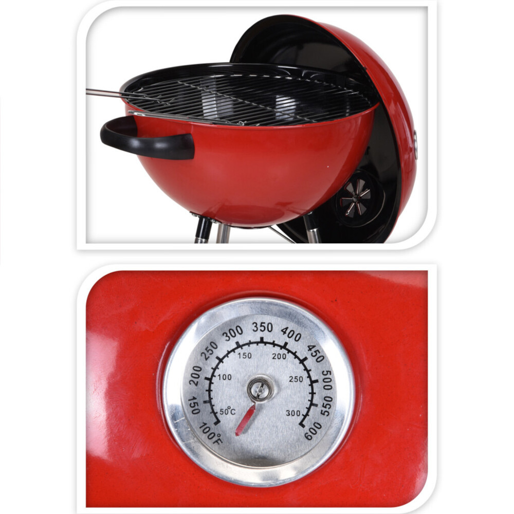 Kugelgrill fahrbar Edelstahl rot - B-Ware image number 2