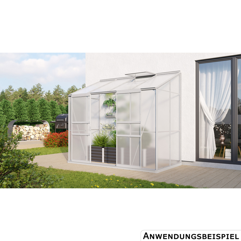 Vitavia Anlehn-Gew&auml;chshaus ''Styx'' 3300 Alu eloxiert HKP image number 1