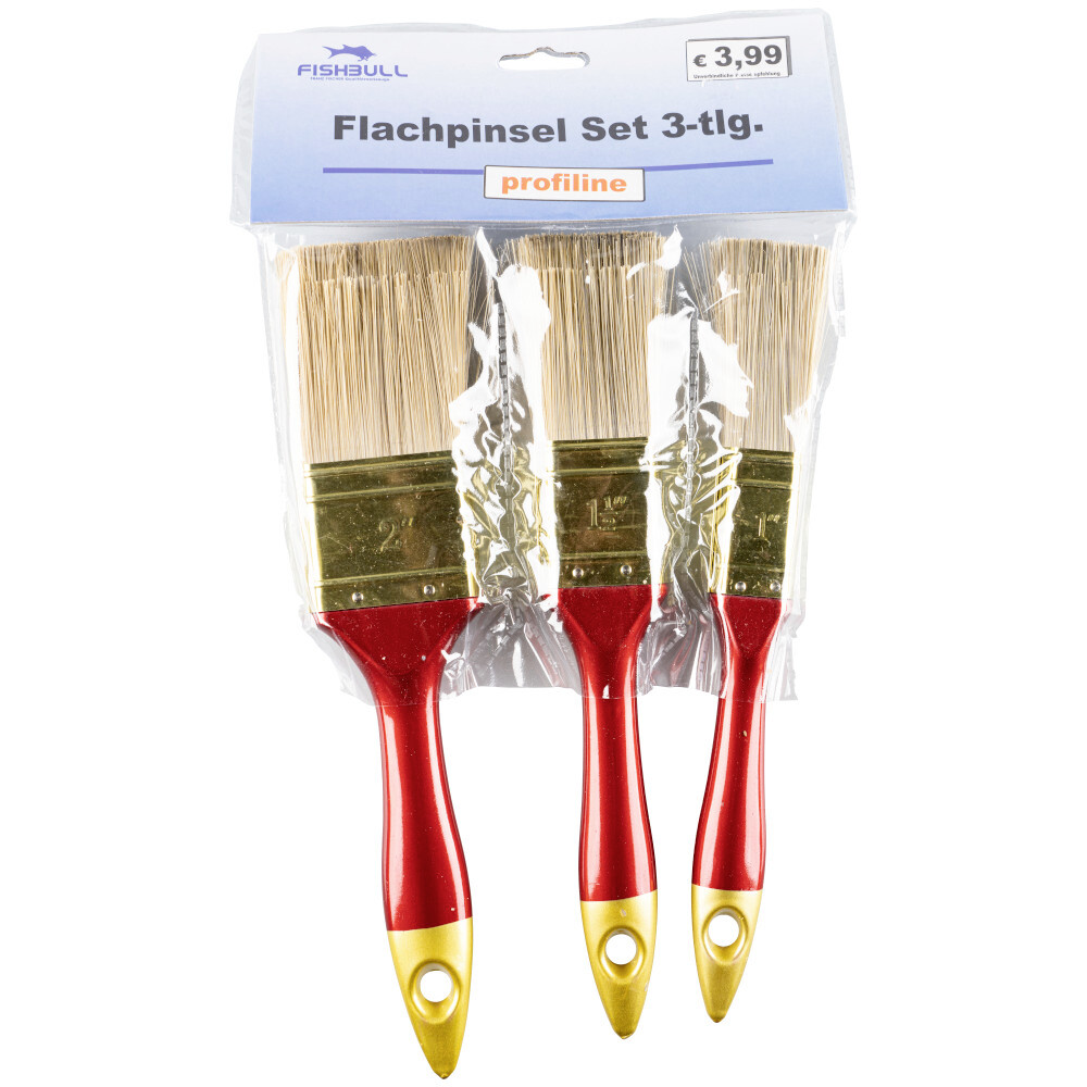 FISHBULL Flachpinsel Set Profiline 3-teilig in verschiedenen Gr&ouml;&szlig;en image number 1