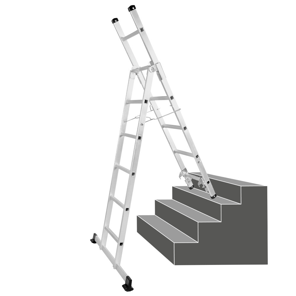 Mehrzweckleiter 3in1 aus Aluminium mit 5+6 Sprossen image number 3