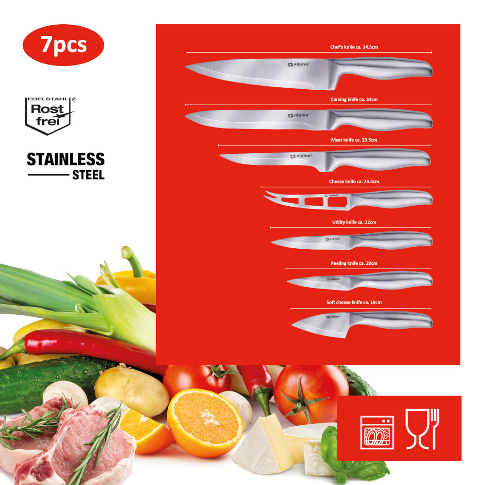 Messer-Set aus Edelstahl 7-teilig image number 2