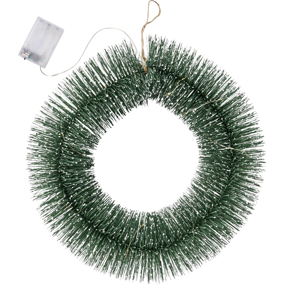 Adventskranz &Oslash; 40 cm batteriebetrieben aus Kunststoff mit LEDs und Timer