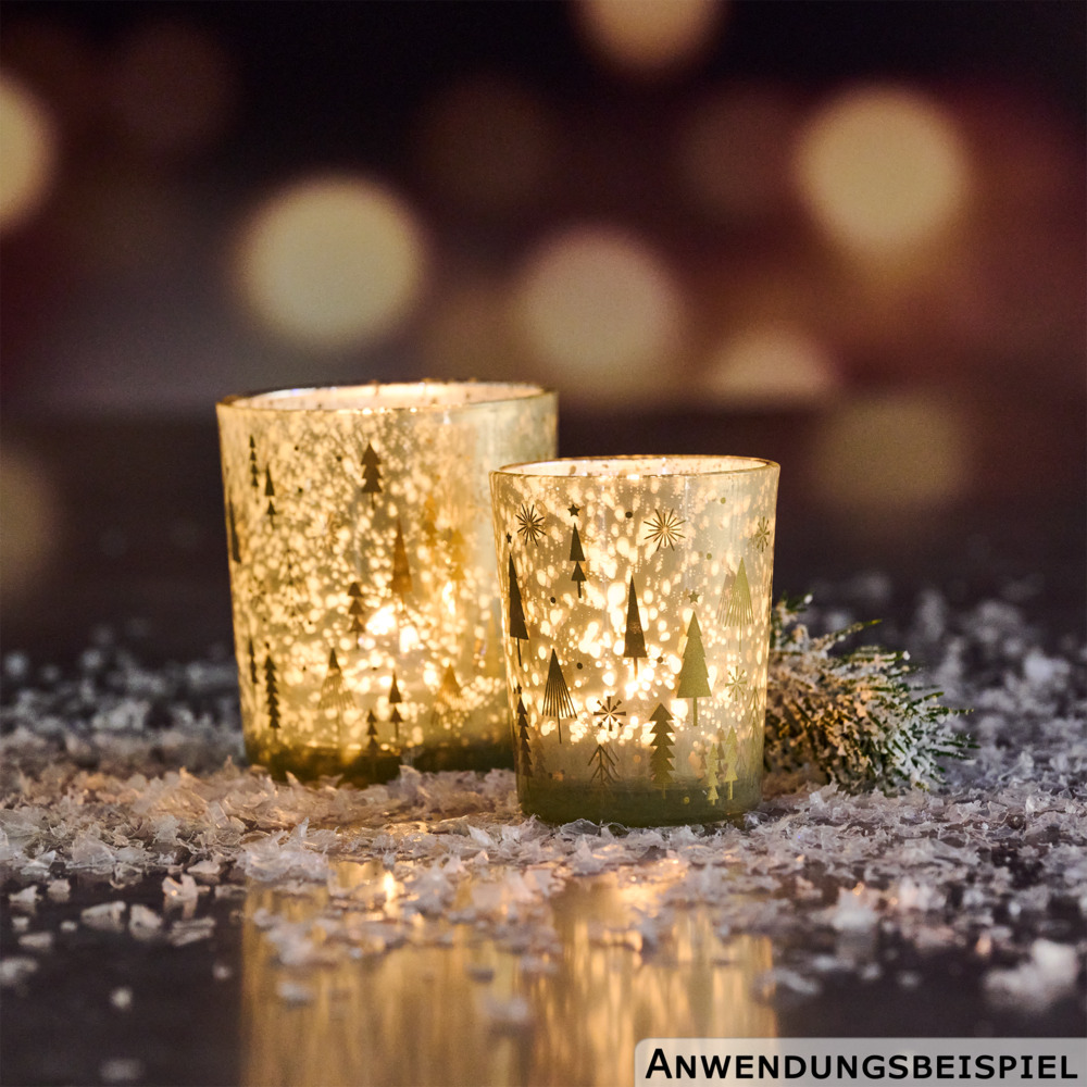 Teelichthalter Glas 7 cm, 3-fach sortiert image number 3