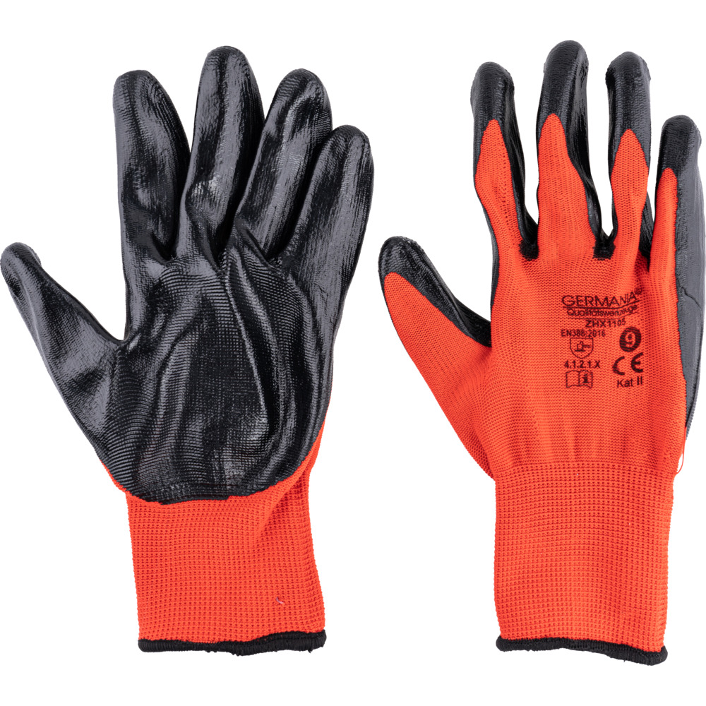 Arbeitshandschuhe-Set Gr&ouml;&szlig;e 9 5 Paar in Rot-Schwarz image number 1