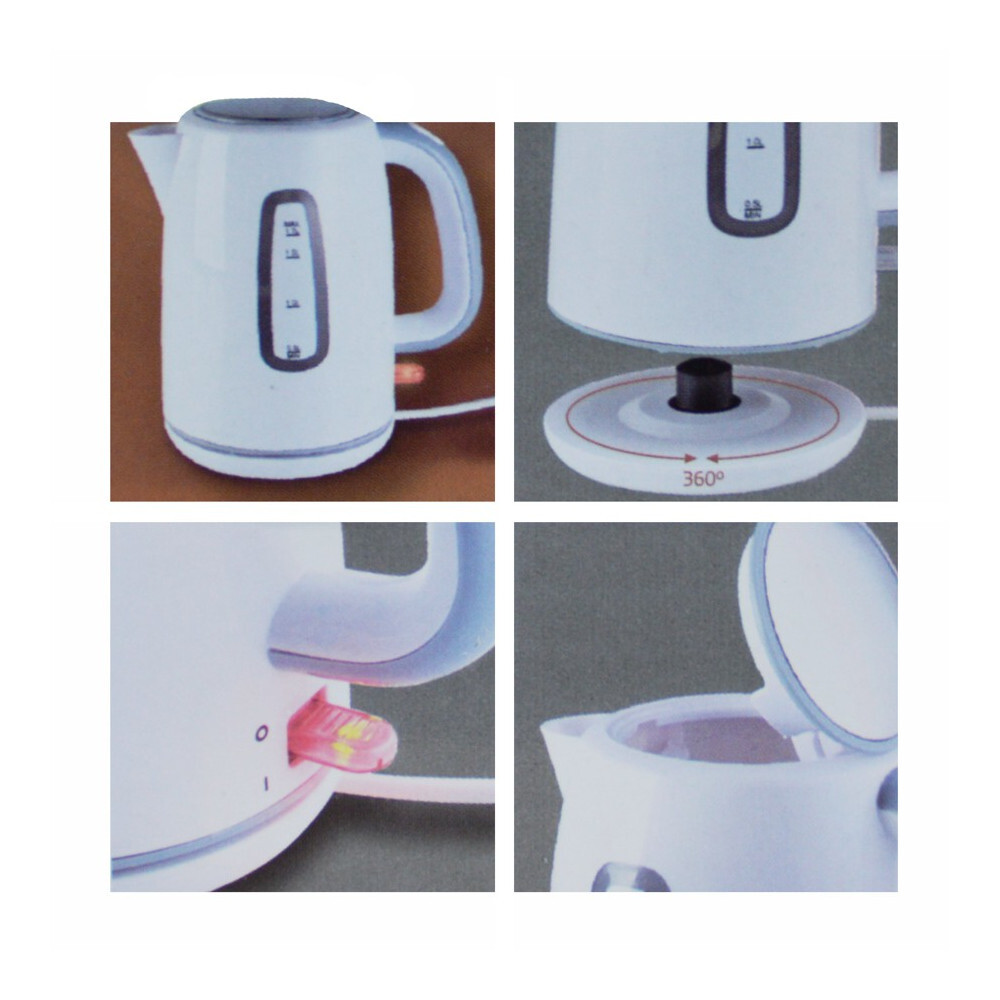 Wasserkocher 1,7 Liter 2200W in Wei&szlig; aus Kunststoff - B-Ware image number 2