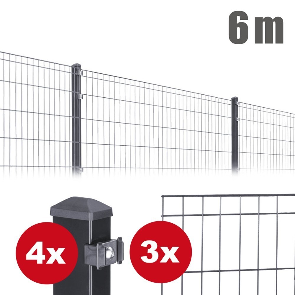 Zaunpaket Michl ca. 1,2 m x ca. 6 m anthrazit verzinkt pulverbeschichtet