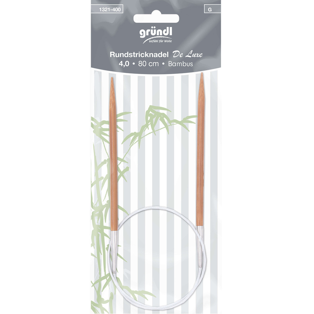 Rundstricknadeln Bambus Delux 4 mm 80 cm