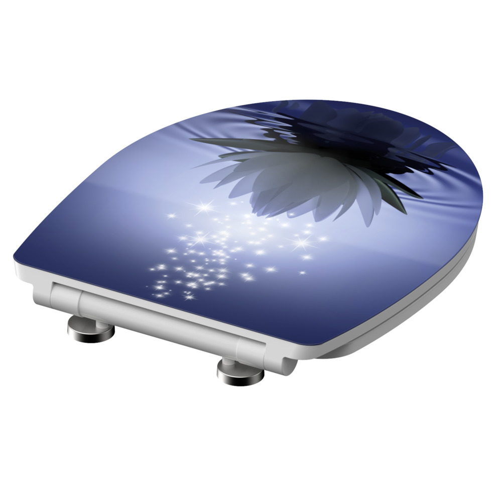 WC-Sitz High Gloss Absenkautomatik Schnellverschluss Water Lily