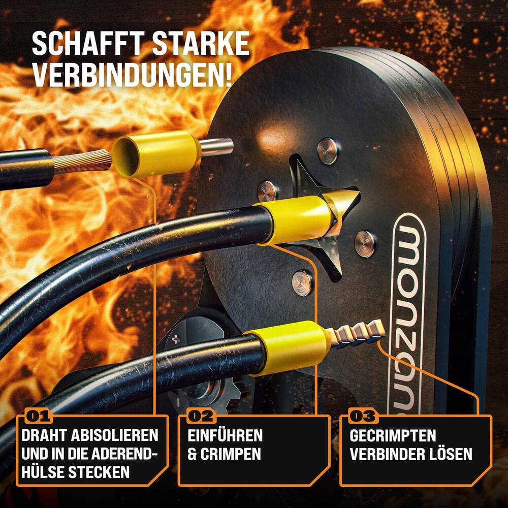 monzana&reg; Crimpzangen-Set vierkant mit Aderendh&uuml;lsen image number 2