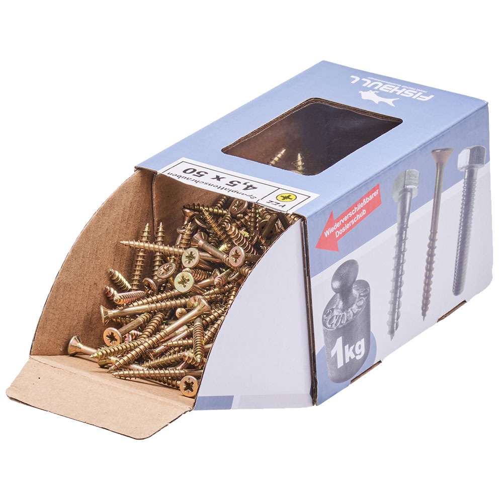 Spanplattenschraube 4,5x50 mm PZ 1kg FISHBULL-Pack Senkkopf Teilgewinde Kreuzschlitz image number 3