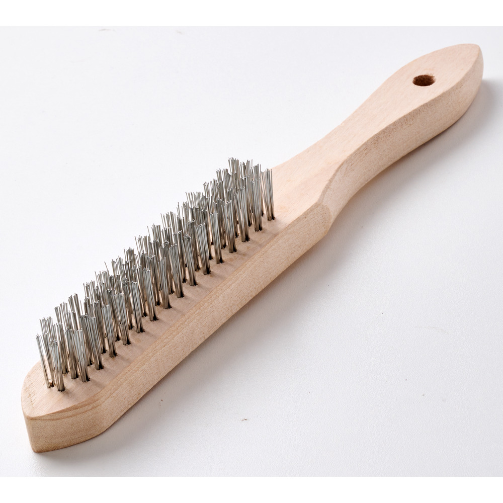 Drahtb&uuml;rste Stahl 4-reihig mit Holzgriff image number 1