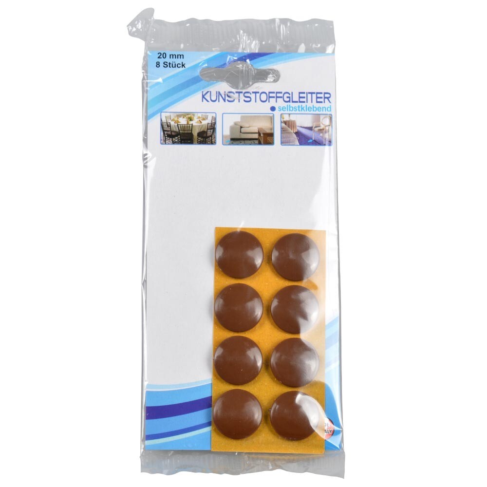 Kunststoffgleiter-Set 8 St&uuml;ck &Oslash; 20 mm in Braun