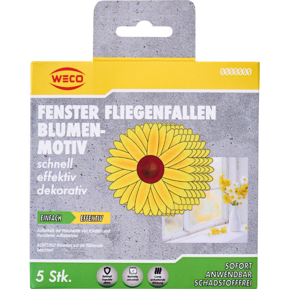 Fensterfliegenfallen mit Blumenmotiv 5er Set