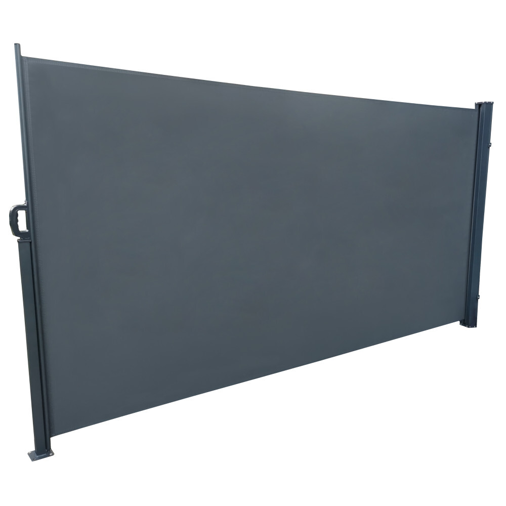 Seitenmarkise dunkelgrau 3 x 1,6 m mit Auszug links