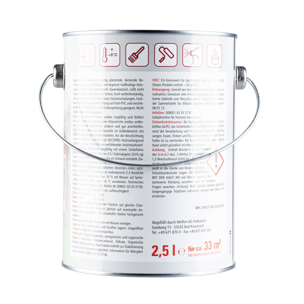 DECOPRO Wetterschutzfarbe anthrazit seidengl&auml;nzend 2,5 Liter image number 1