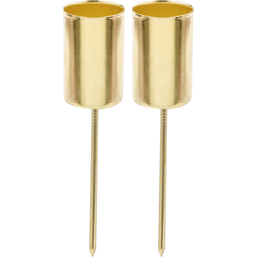 Kerzenhalter-Set 2 St&uuml;ck 10 cm f&uuml;r Tafel- oder Spitzkerzen in gold