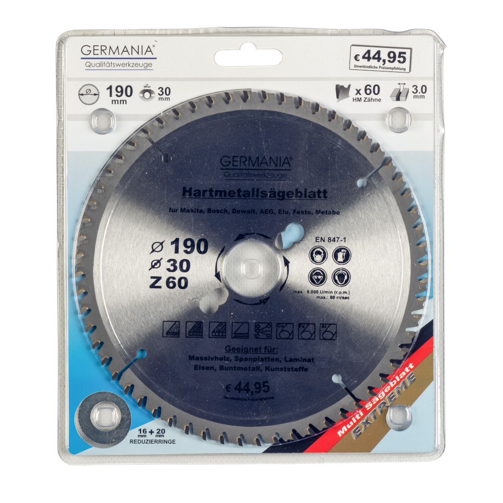 GERMANIA&reg; HM Multifunktionss&auml;geblatt &Oslash; 190 mm mit 60 Z&auml;hnen image number 1