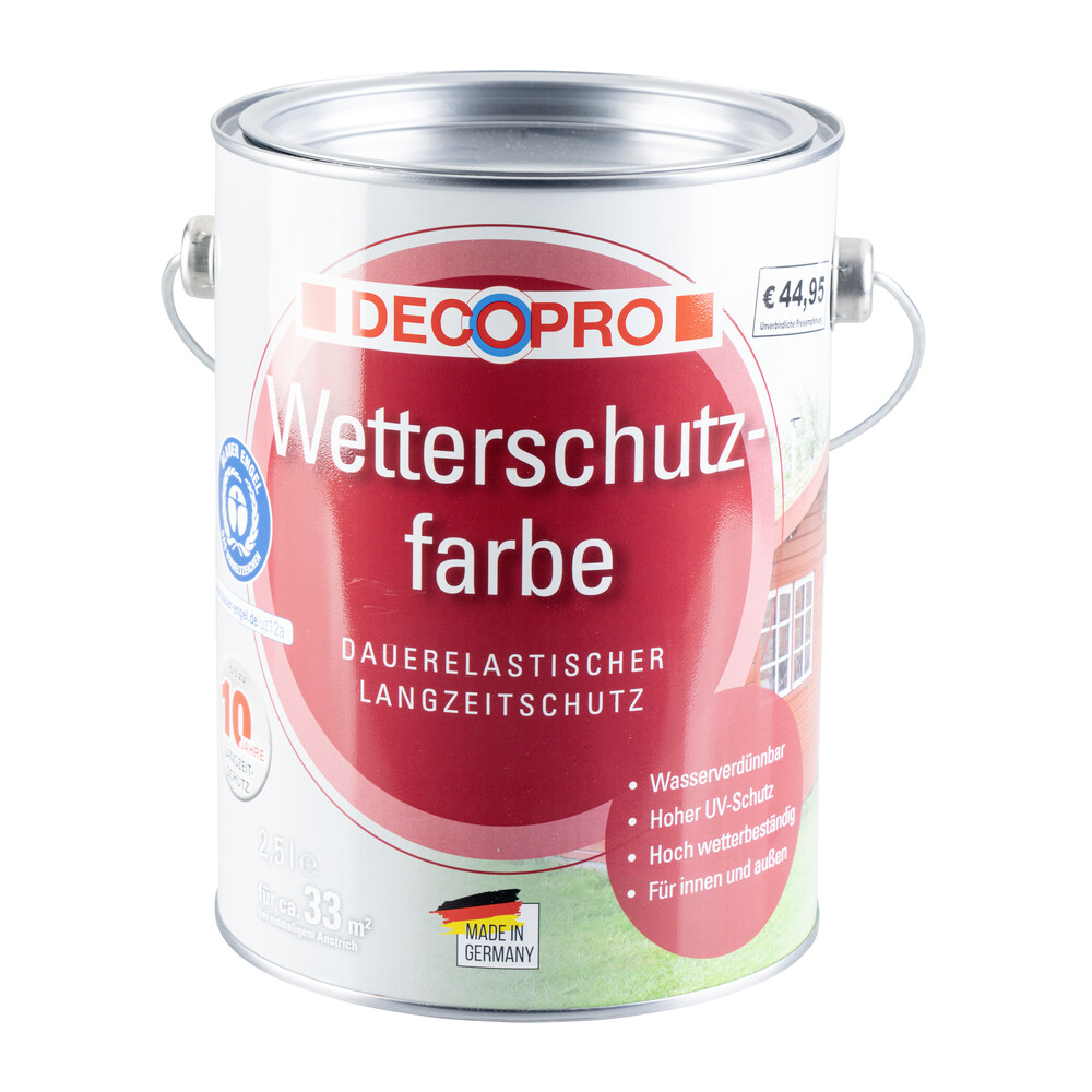 DECOPRO Wetterschutzfarbe anthrazit seidengl&auml;nzend 2,5 Liter