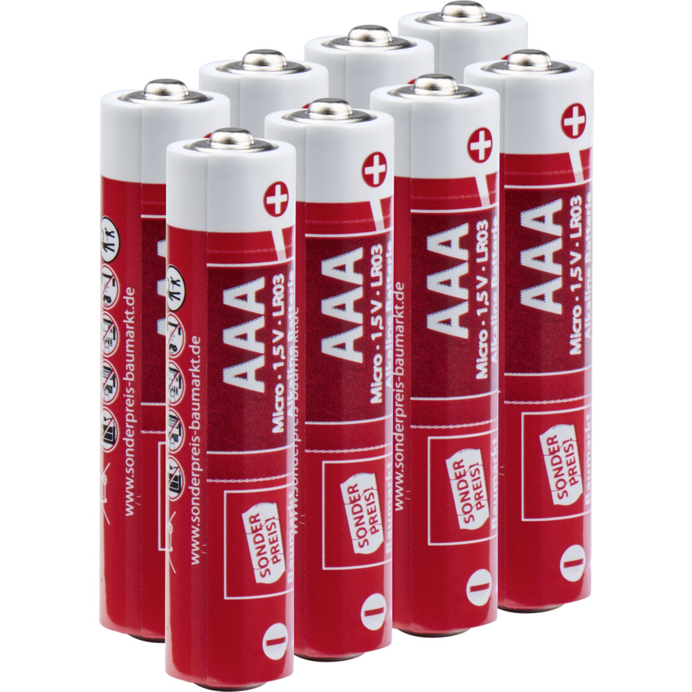 Sonderpreis Baumarkt Alkaline Batterien LR06 AAA Micro 8er Pack