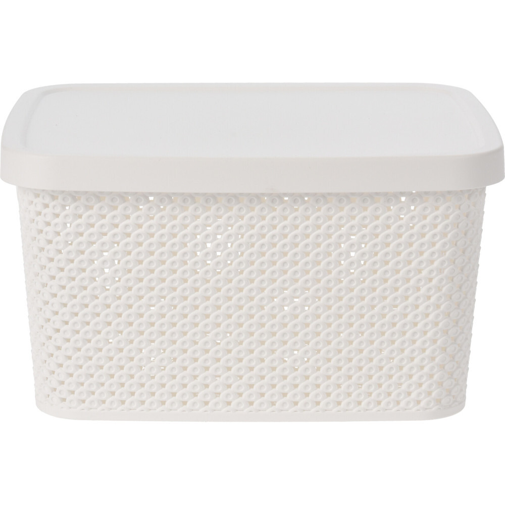 Aufbewahrungsdose 7 Liter mit Deckel aus wei&szlig;em Kunststoff