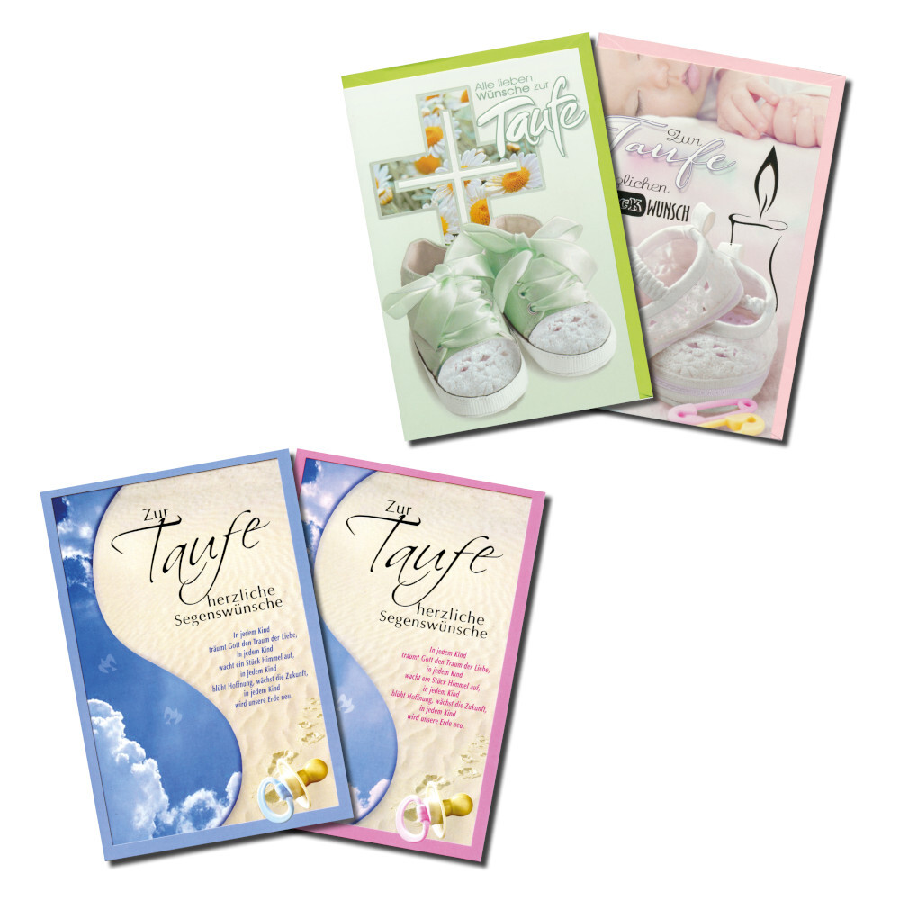 Gru&szlig;karte Taufe, verschiedene Ausf&uuml;hrungen