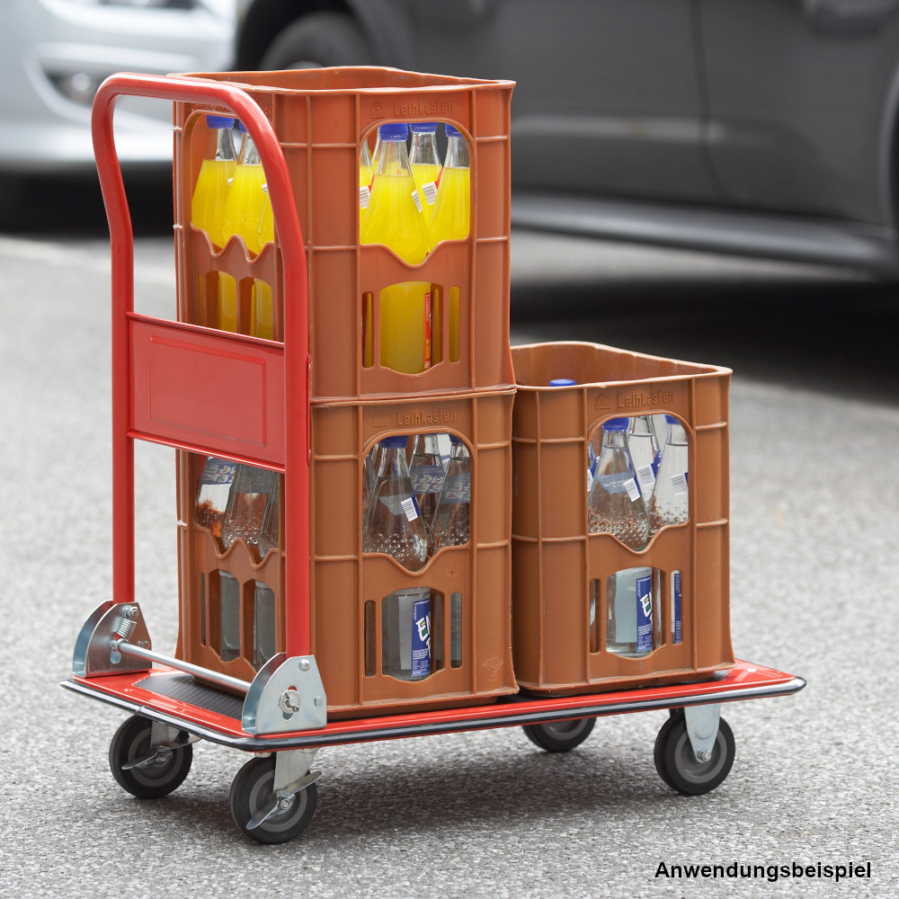Plattformwagen klappbar 150 kg aus Stahl - rot image number 2