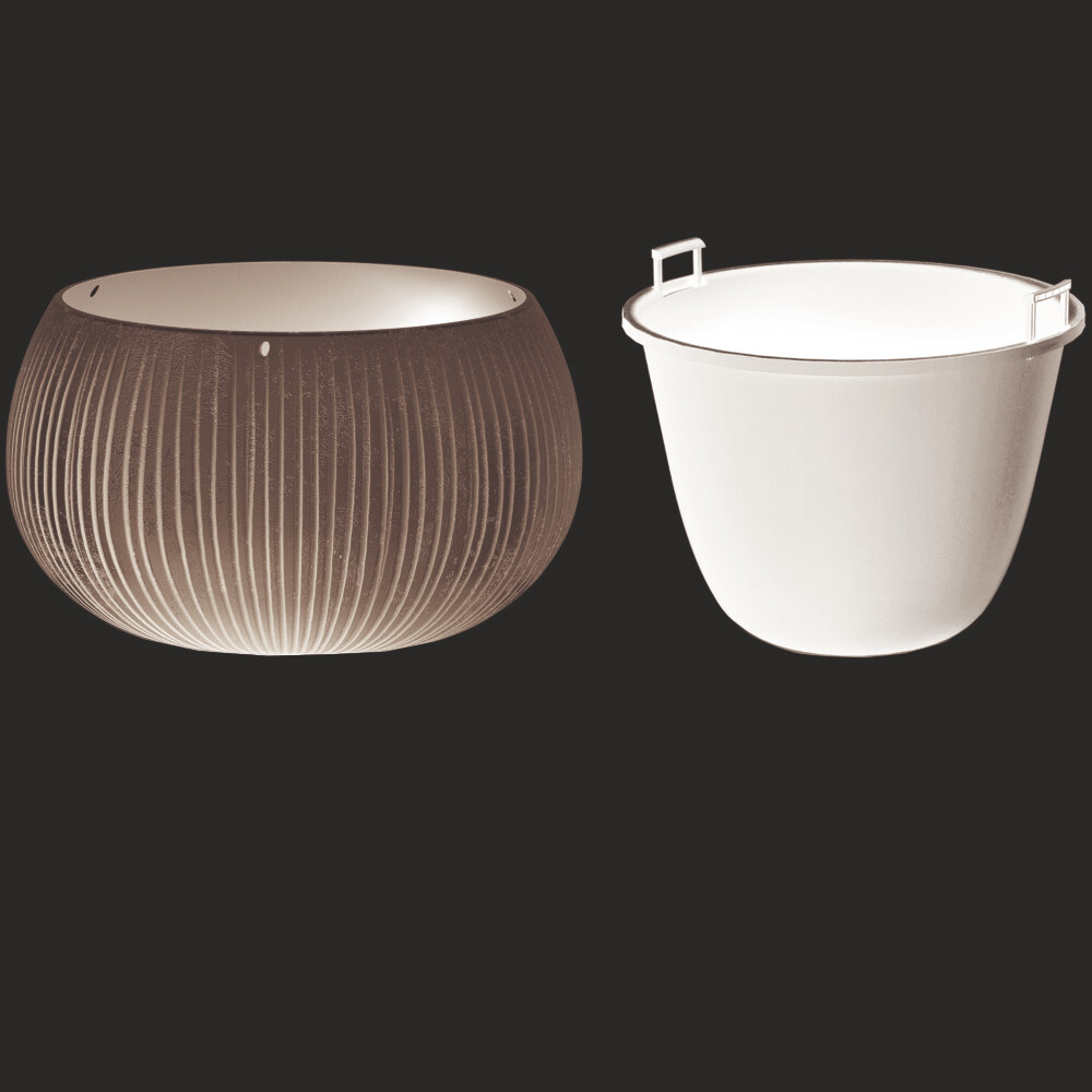 Prosperplast Blumentopf Beton Bowl &Oslash; 37 cm mit Einsatz image number 1