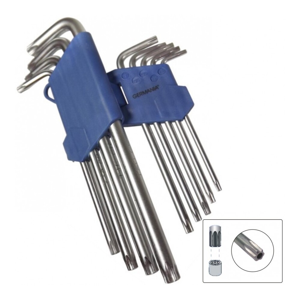 GERMANIA&reg; T-Profil TX Winkelschl&uuml;ssel Satz 9 teilig T10-50