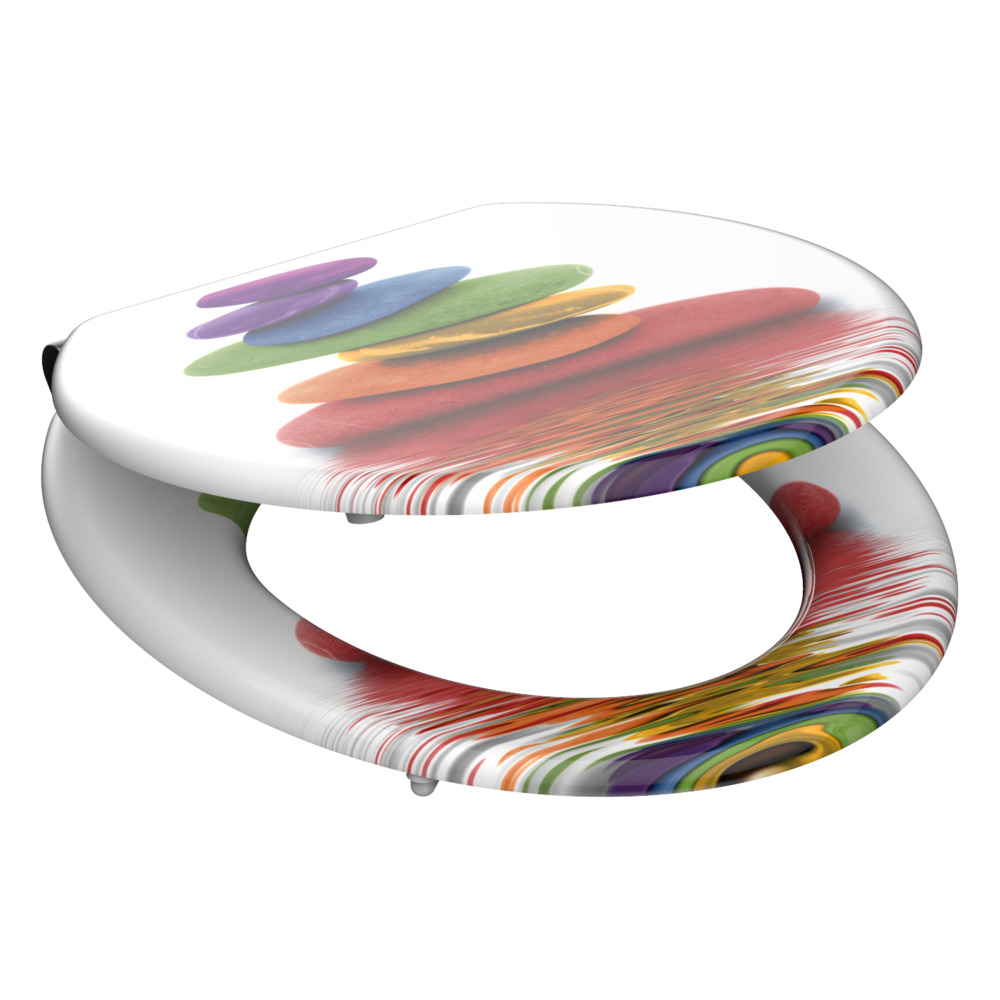 WC-Sitz MDF mit Absenkautomatik Motiv Colorful-Stones image number 2