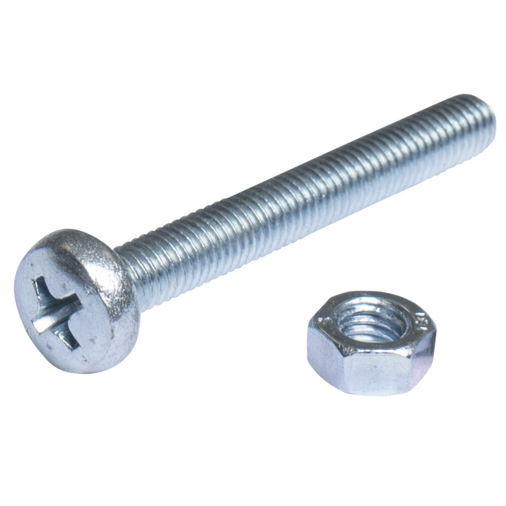 Linsenschrauben Kreuzschlitz M5x20 verzinkt mit Muttern
