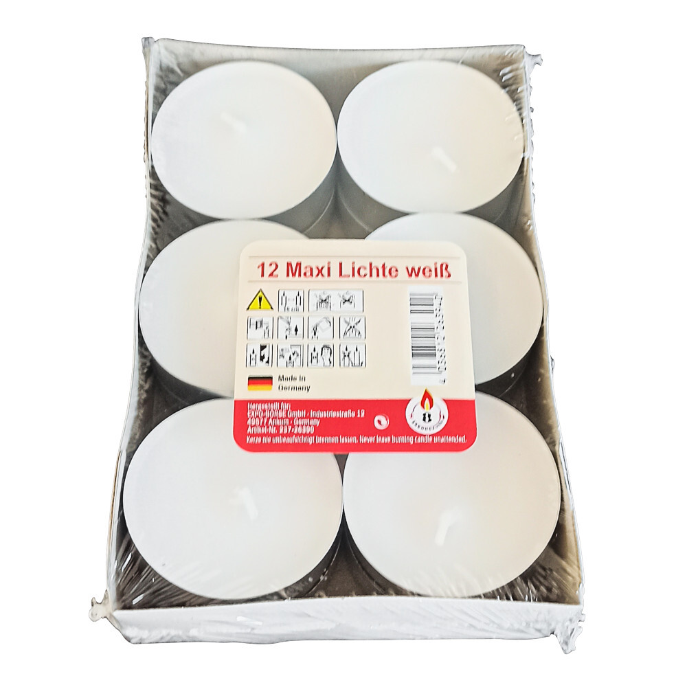 Teelichter Maxi, 12 St&uuml;ck, Wei&szlig; image number 2
