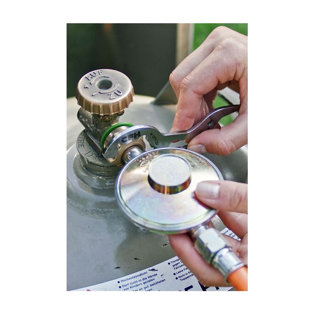 Druckregler-Set 50 mbar mit 80 cm Anschluss-Schlauch image number 1