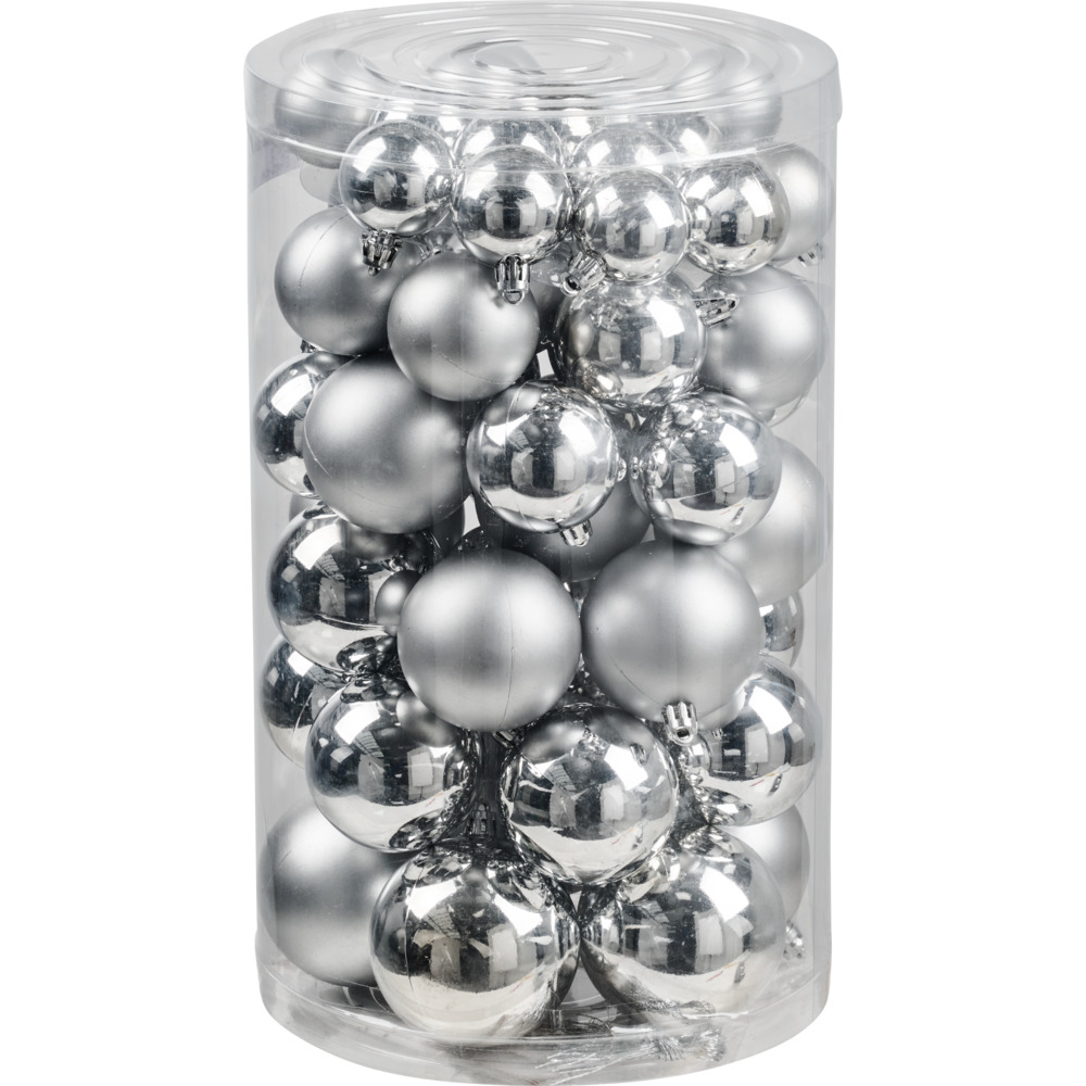 Weihnachtskugeln 60 St&uuml;ck silber